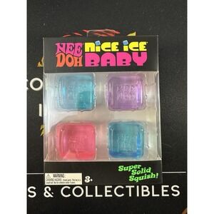 NeeDoh Nice Ice Baby 4 pack, Set of Four Nee Doh Mini Nice Cube Pink Blue Purple